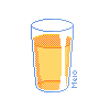 pixel art of a glass of apple juice