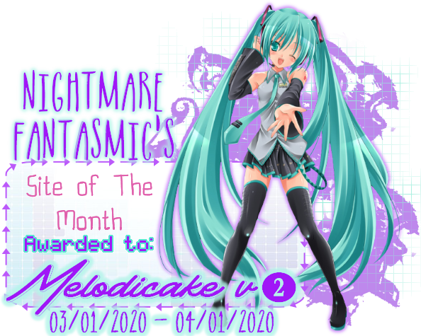 nightmarefantasmic's site of the month march 2020 award, winner is melodicake