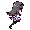 animated pixel sprite of homura akemi running from the game 'grief syndrome'