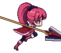animated pixel sprite of kyoko sakura running from the game 'grief syndrome'