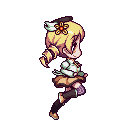 animated pixel sprite of mami tomoe running from the game 'grief syndrome'
