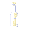 pixel art of a generic message in a bottle