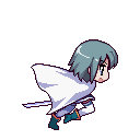 animated pixel sprite of sayaka miki running from the game 'grief syndrome'